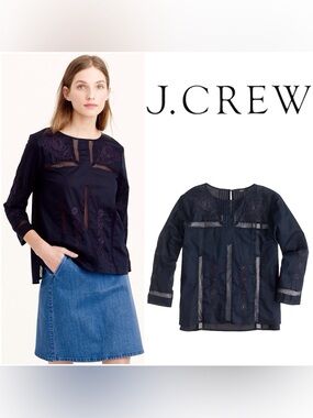 J. CREW Embroidered Lace Top